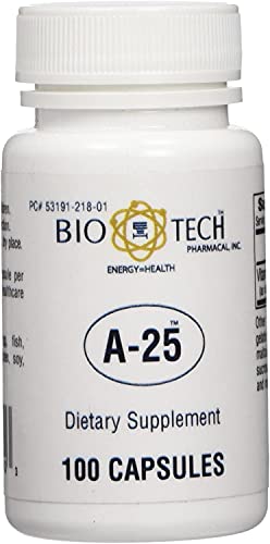 Bio-Tech Pharmacal A-25 etiqueta con información nutricional y alérgenos
