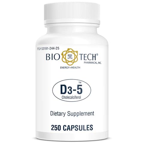 Bio-Tech Pharmacal vista frontal del envase con 250 cápsulas y beneficio de dosis clara