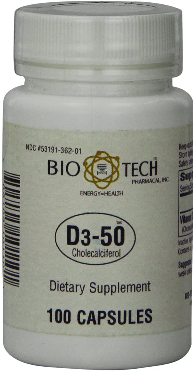 Bio-Tech Pharmacal frasco frontal mostrando etiqueta clara y beneficios