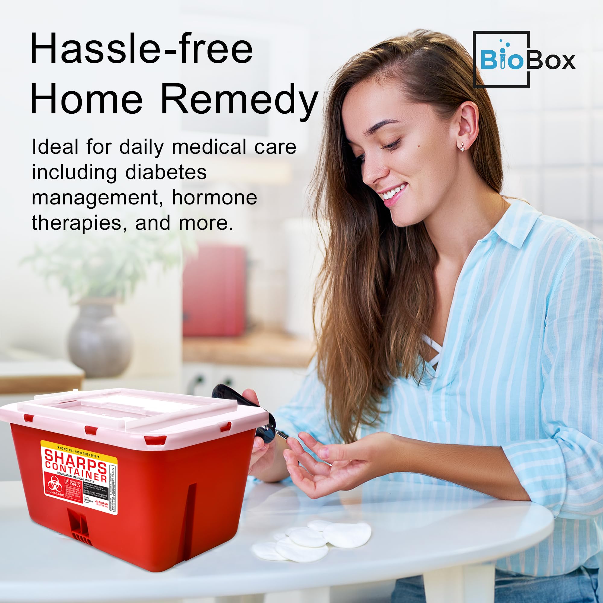BioBox comparación de tamaño junto a manos para apreciar capacidad