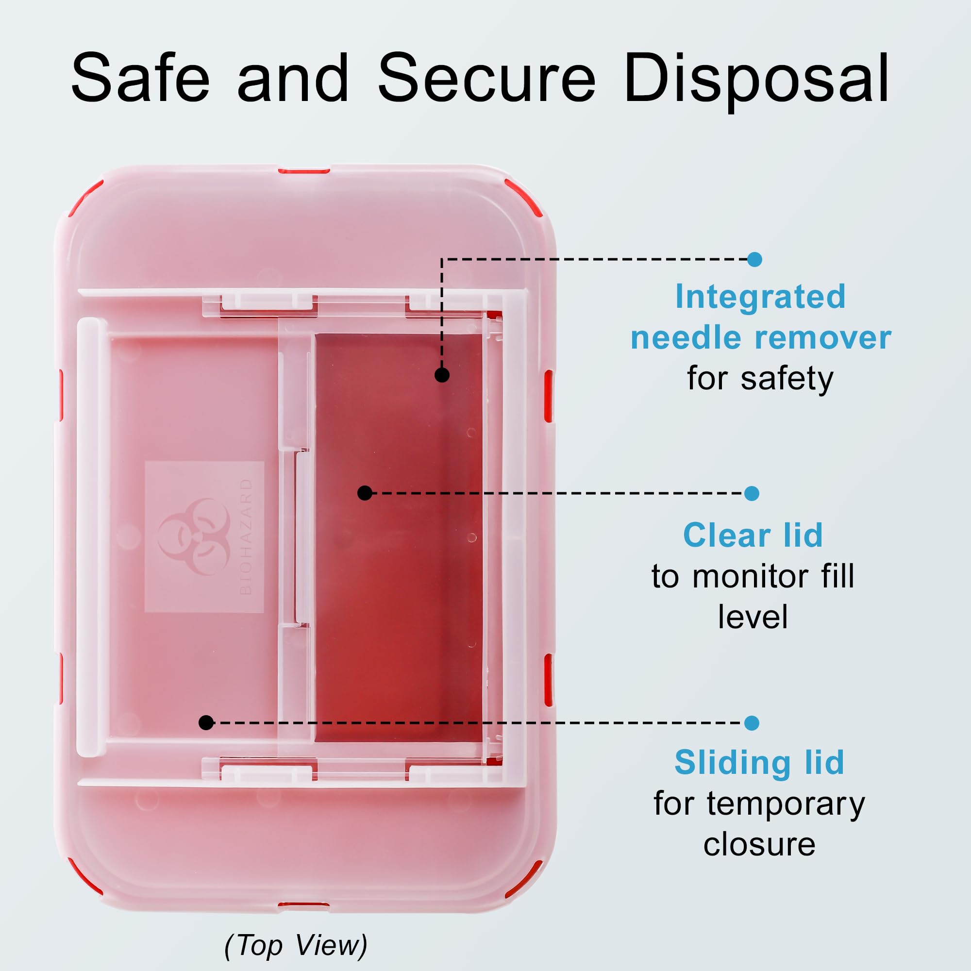 BioBox ventana translúcida para controlar el nivel de llenado con seguridad