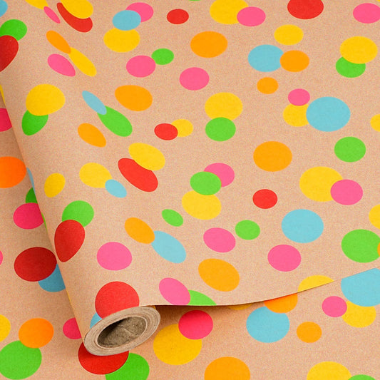 BIOBROWN frente del rollo con lunares coloridos y atractivo visual