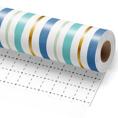 BIOBROWN rollo frontal con rayas azul y dorado para envolver con estilo