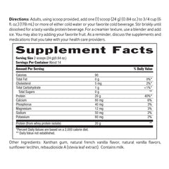 Biochem etiqueta nutricional en primer plano para verificar ingredientes y alérgenos