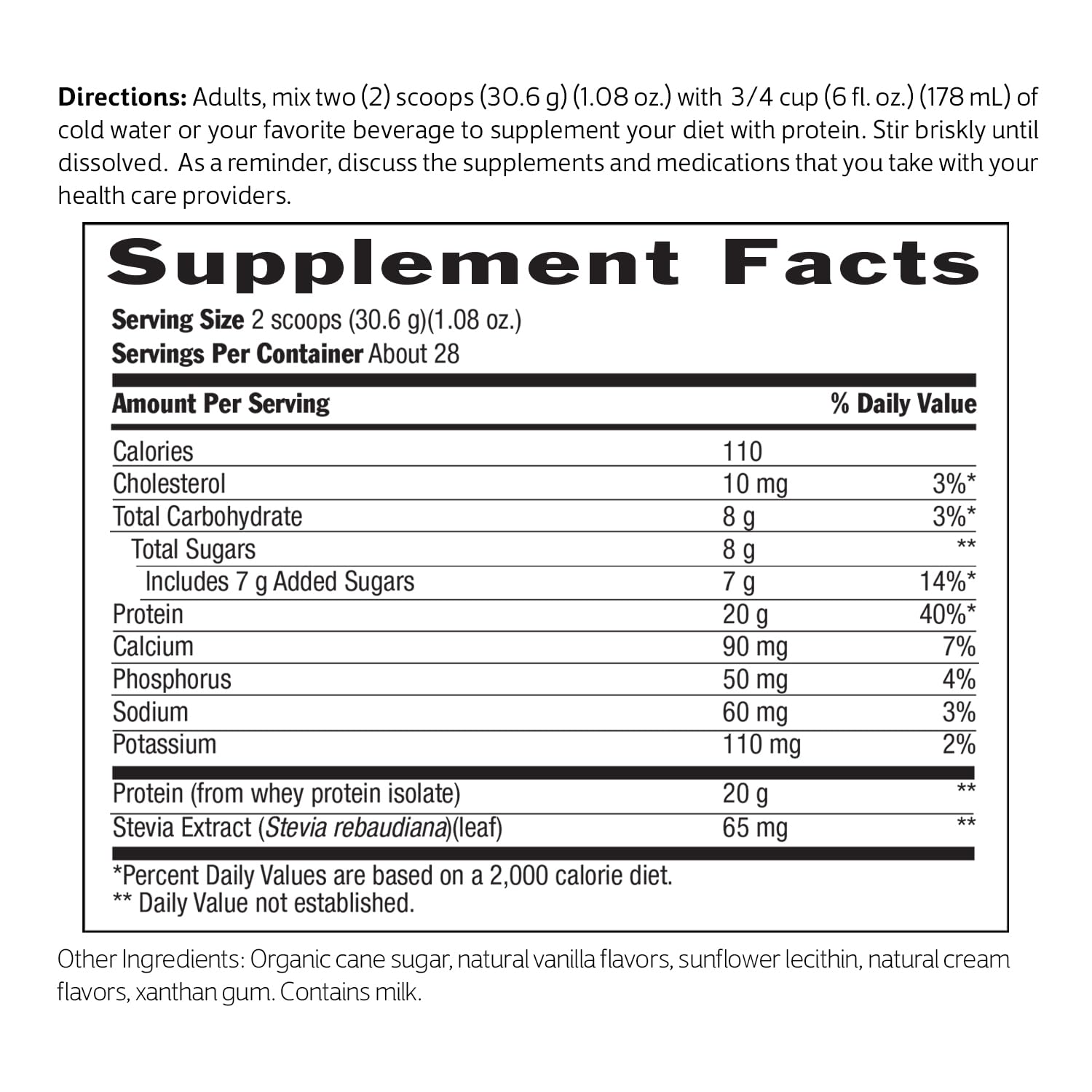 Primer plano de etiqueta nutricional Biochem, muestra información clara y sin gluten
