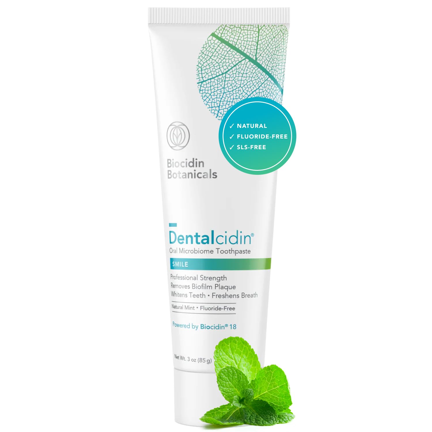 Bio-Botanical Research Biocidin Dentalcidin vista frontal con beneficio limpieza