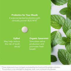 Detalle de la textura de la tableta Biocidin Dentalflora que facilita disolución y comodidad