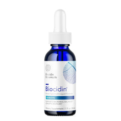 Biocidin frasco frontal con etiqueta visible, marca Bio-Botanical Research y presentación clara