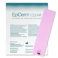 BIODERMIS empaque frontal del producto mostrando la lámina transparente y sus beneficios