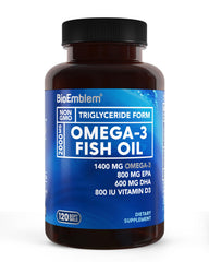 BioEmblem envase frontal mostrando 120 cápsulas y diseño claro, apoyo de alta potencia