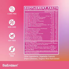 BioEmblem multivitamínico en rutina matinal junto a cepillo, apoya bienestar diario