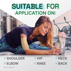 Biofreeze parche sobre la mano para comparar tamaño y cobertura rápida
