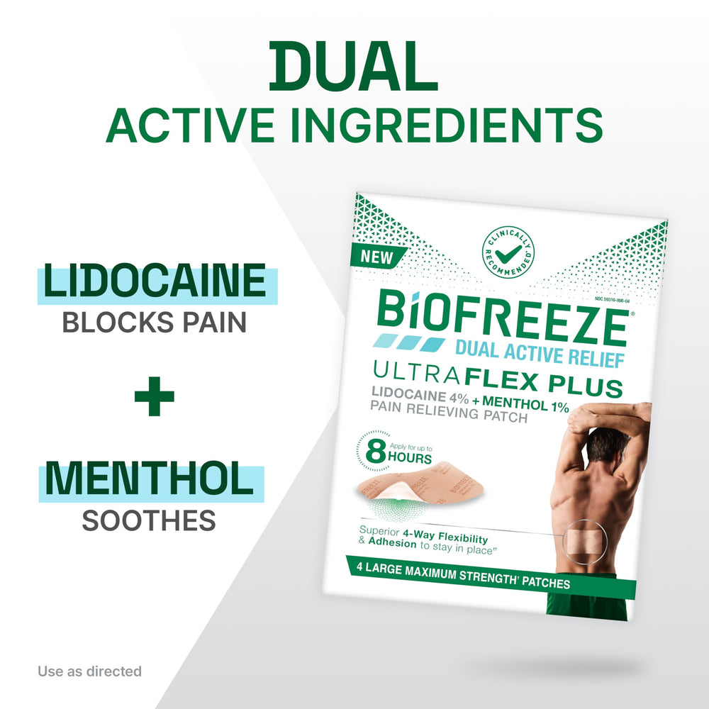 Biofreeze textura del parche en primer plano que muestra flexibilidad y confort