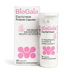 BioGaia Elactia frente del empaque mostrando la presentación y beneficios