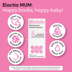 BioGaia Elactia etiqueta con ingredientes y certificación orgánica visible