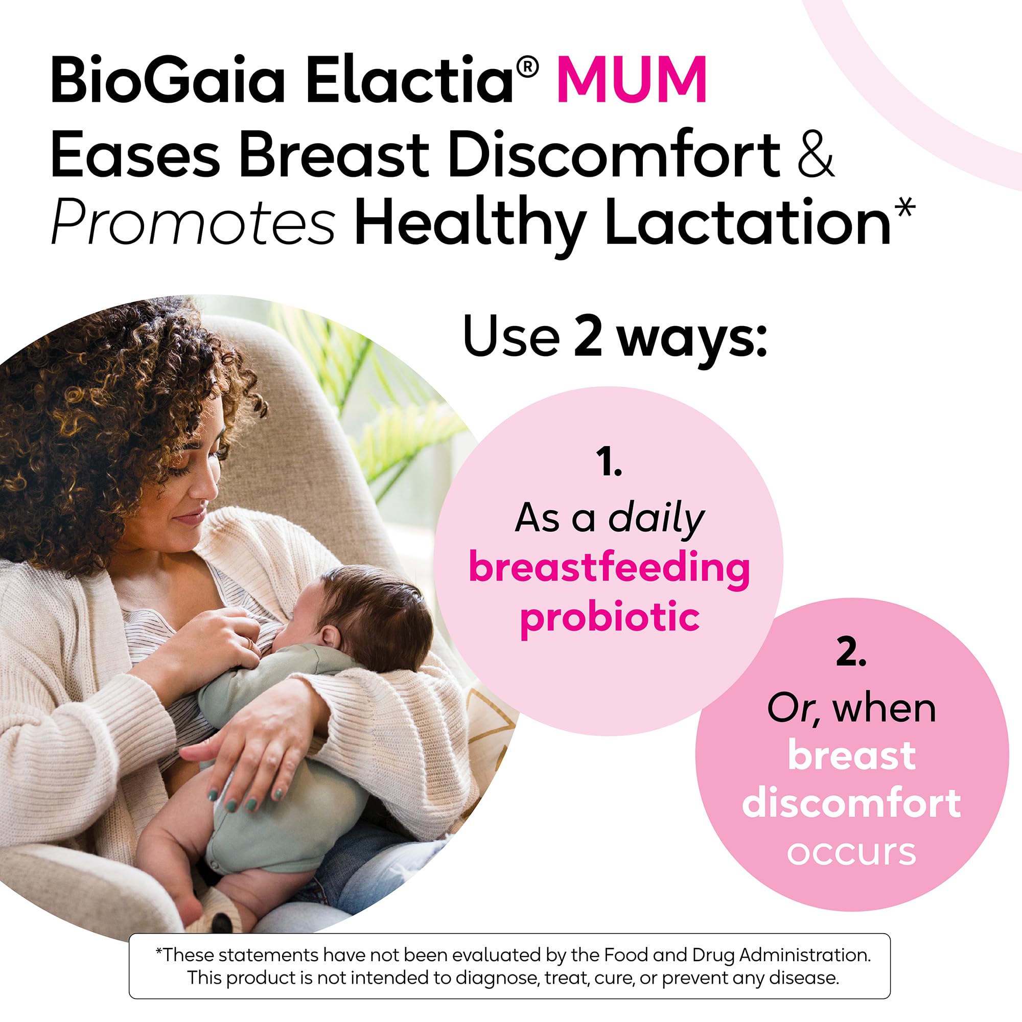 BioGaia Elactia producto en mano que muestra escala y dosis prácticas