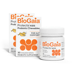BioGaia envase frontal mostrando presentación masticable y beneficio digestivo