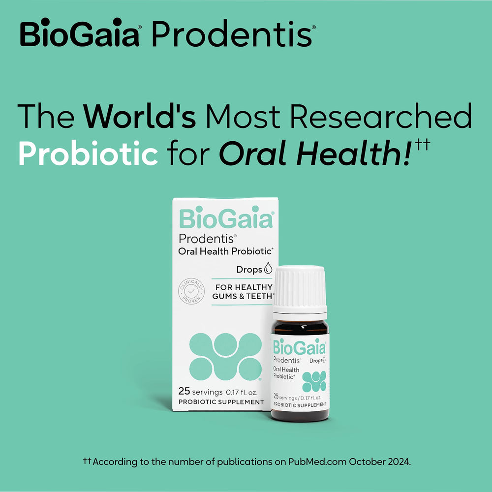 BioGaia Prodentis etiqueta ingredientes y respaldo científico visible