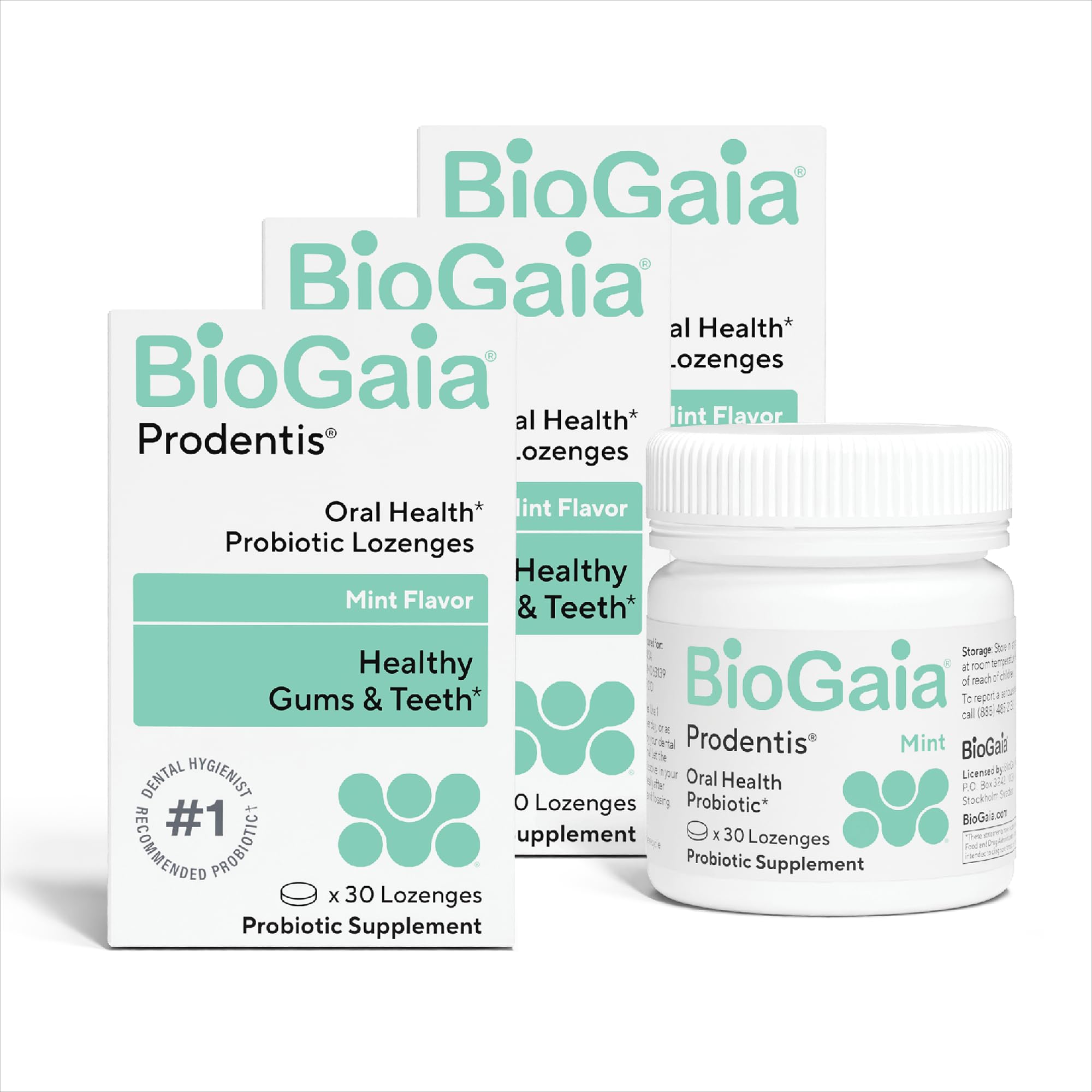 BioGaia envase frontal mostrando diseño y beneficios claros
