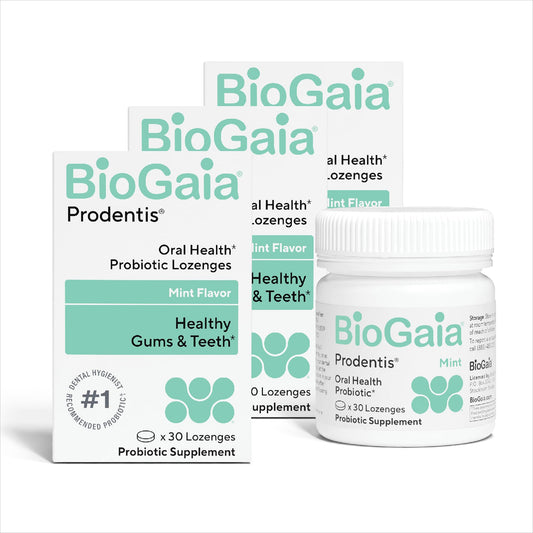 BioGaia envase frontal mostrando diseño y beneficios claros