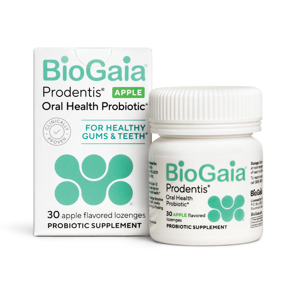 BioGaia Prodentis frente del empaque mostrando diseño y beneficios