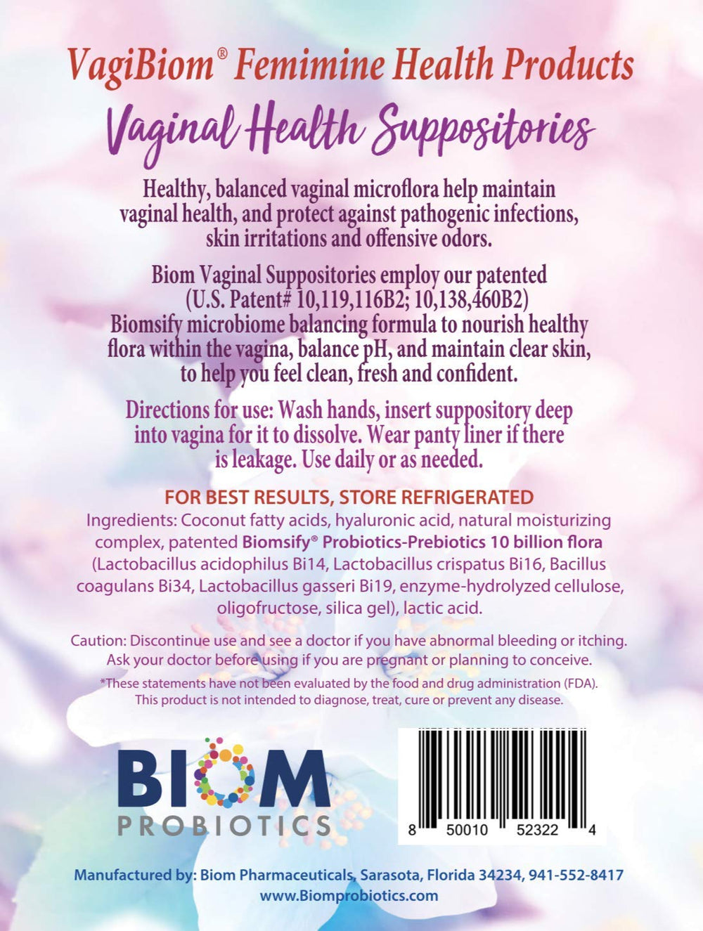 Biom Probiotics detalle de la textura del supositorio que facilita inserción suave