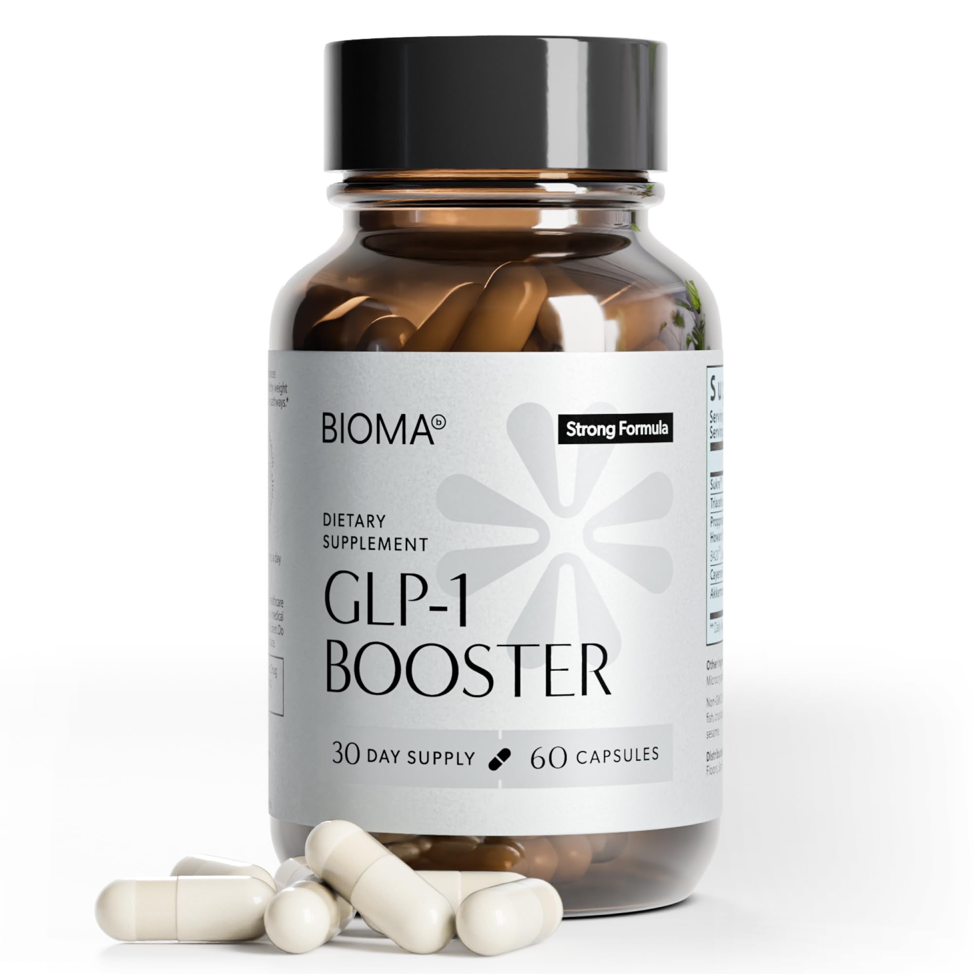 BIOMA envase frontal mostrando etiqueta y beneficios para control del apetito