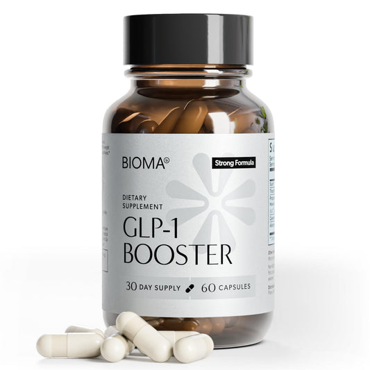 BIOMA envase frontal mostrando etiqueta y beneficios para control del apetito