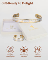 BioMag pulsera en mano ilustrando ajuste práctico y apariencia diaria