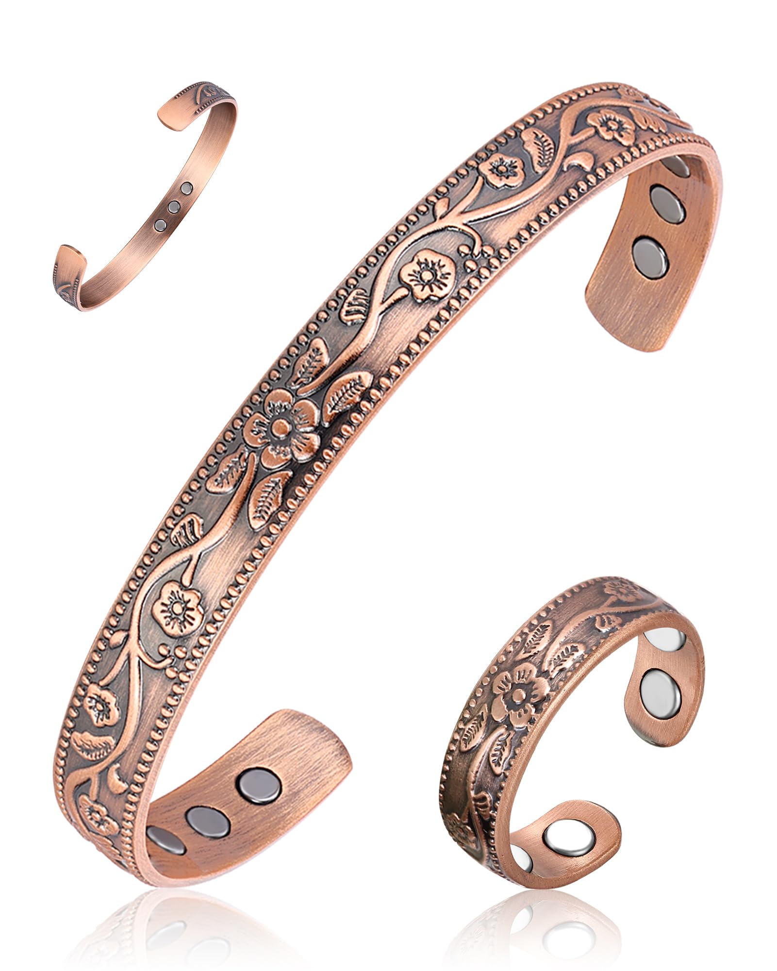 BioMag pulsera frontal mostrando acabado cobrizo y beneficio estético