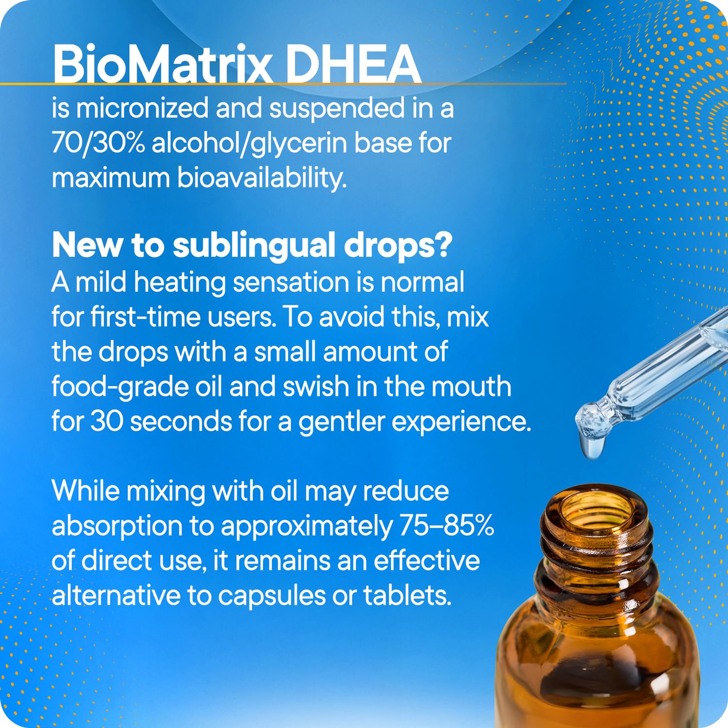 BioMatrix demostración de aplicación sublingual para mejor absorción