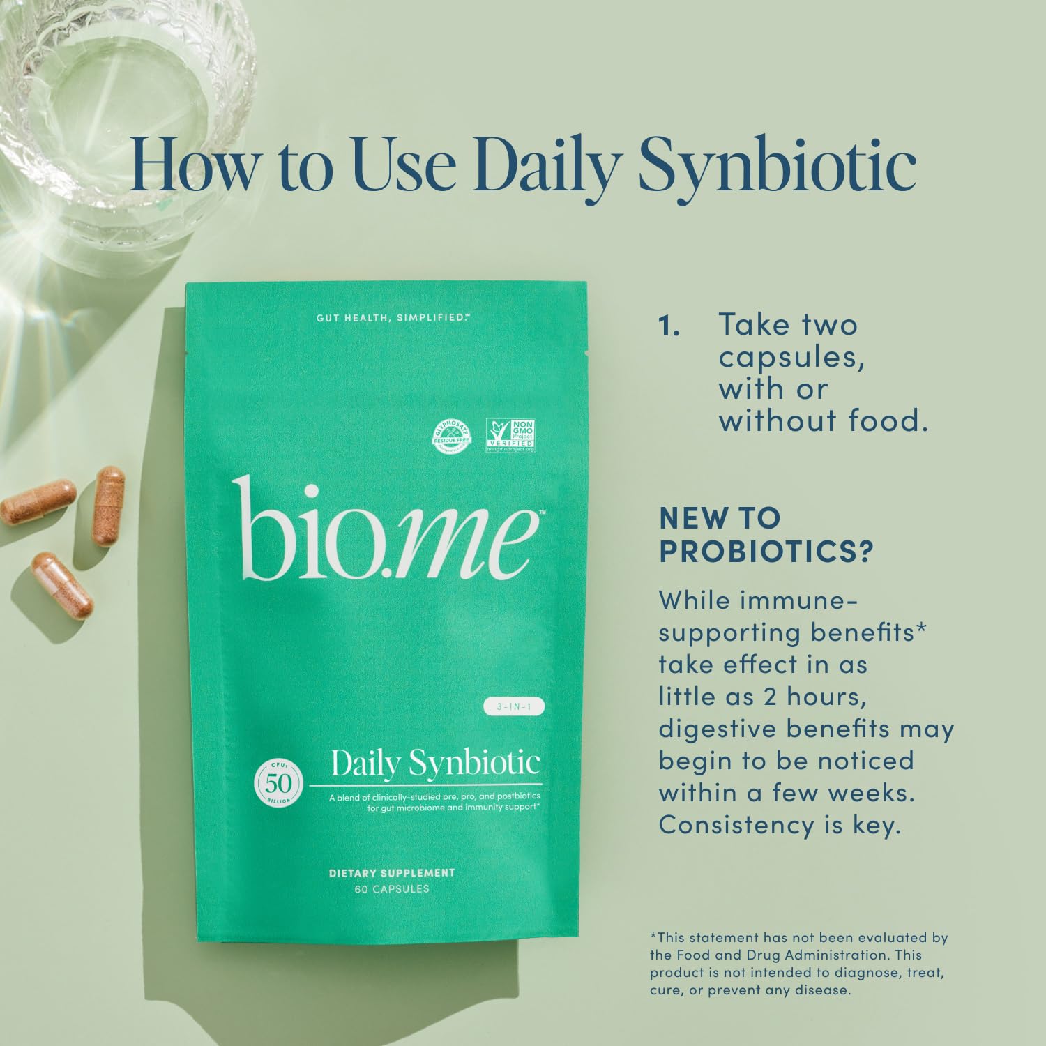 Bio.me caja lateral con información nutricional y control de calidad