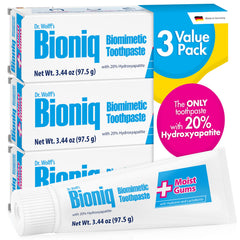 Bioniq tubo frontal mostrando marca y beneficio de hidratación gingival