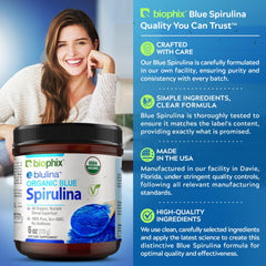 biophix bowl de acai decorado con espirulina azul, realza presentaciones