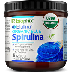 biophix frasco frontal de espirulina azul, color vibrante y puro