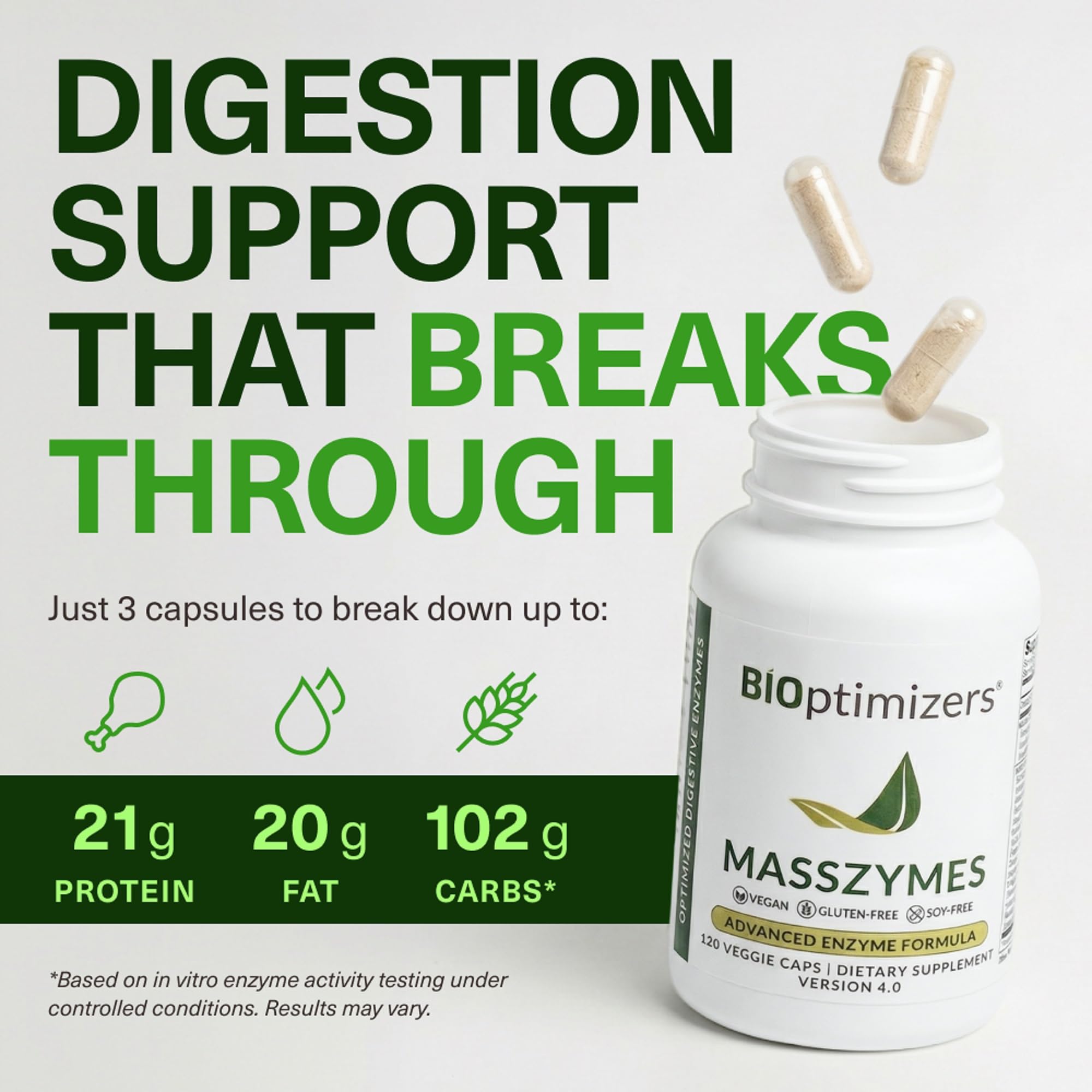 BIOptimizers MassZymes etiqueta con ingredientes que aporta transparencia