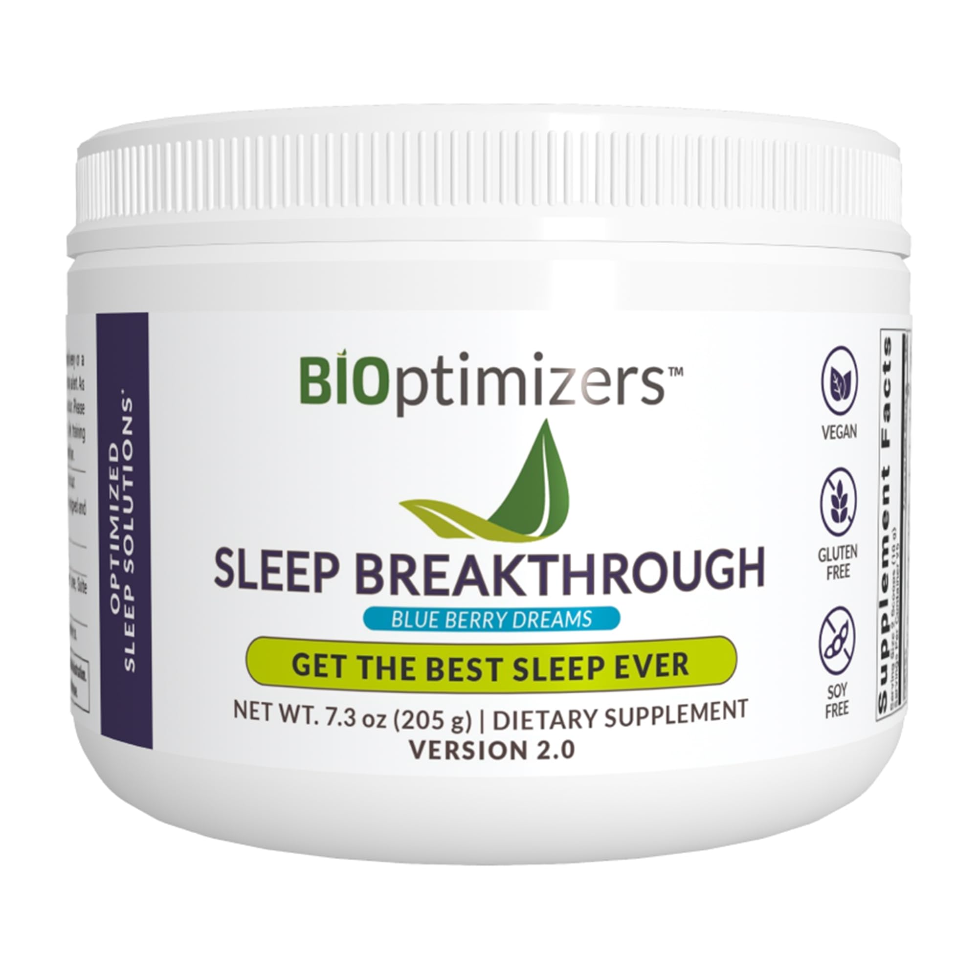 BIOptimizers envase frontal Blue Berry Dreams mostrando beneficios visibles