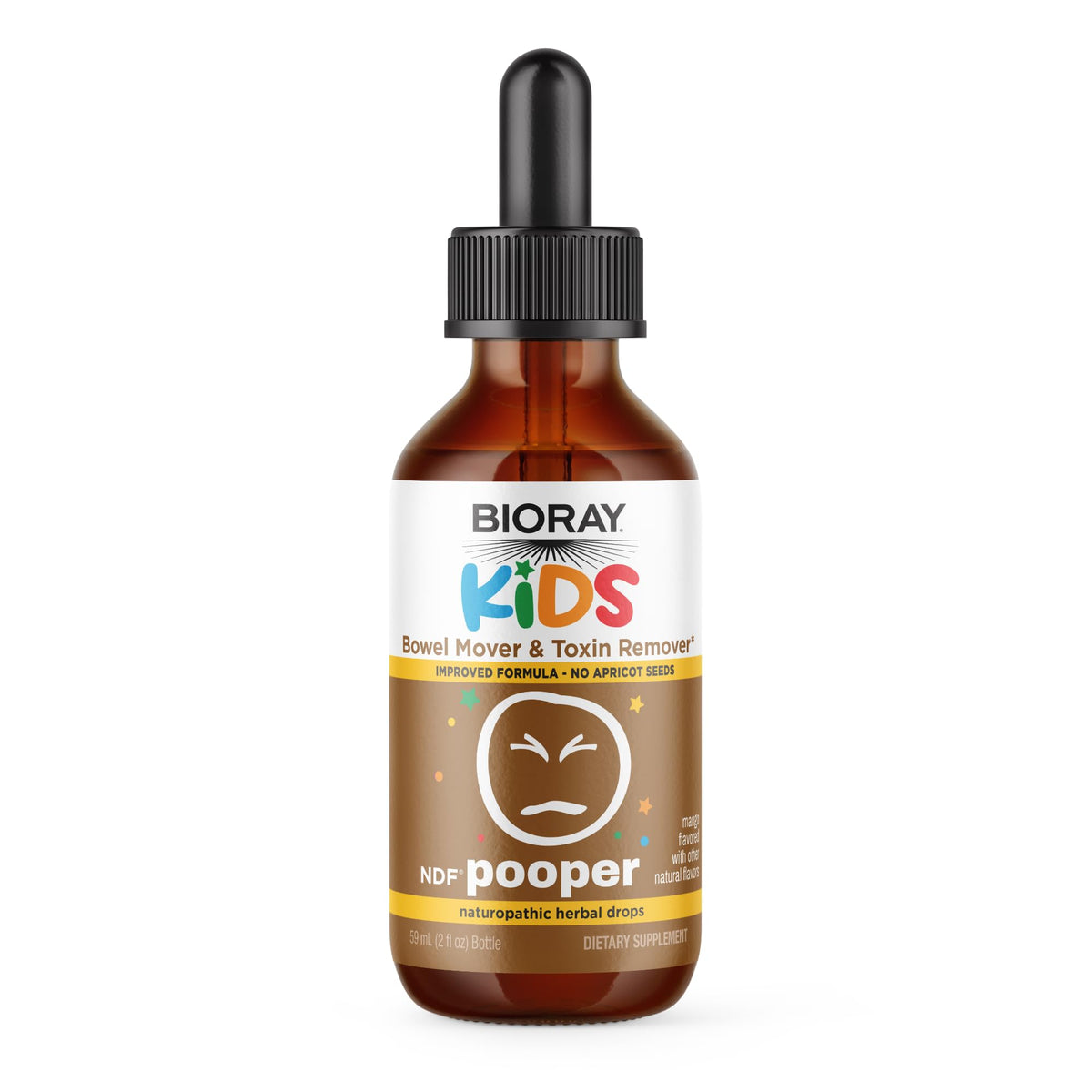 BIORAY frasco frontal con etiqueta mango y beneficio de regulación suave