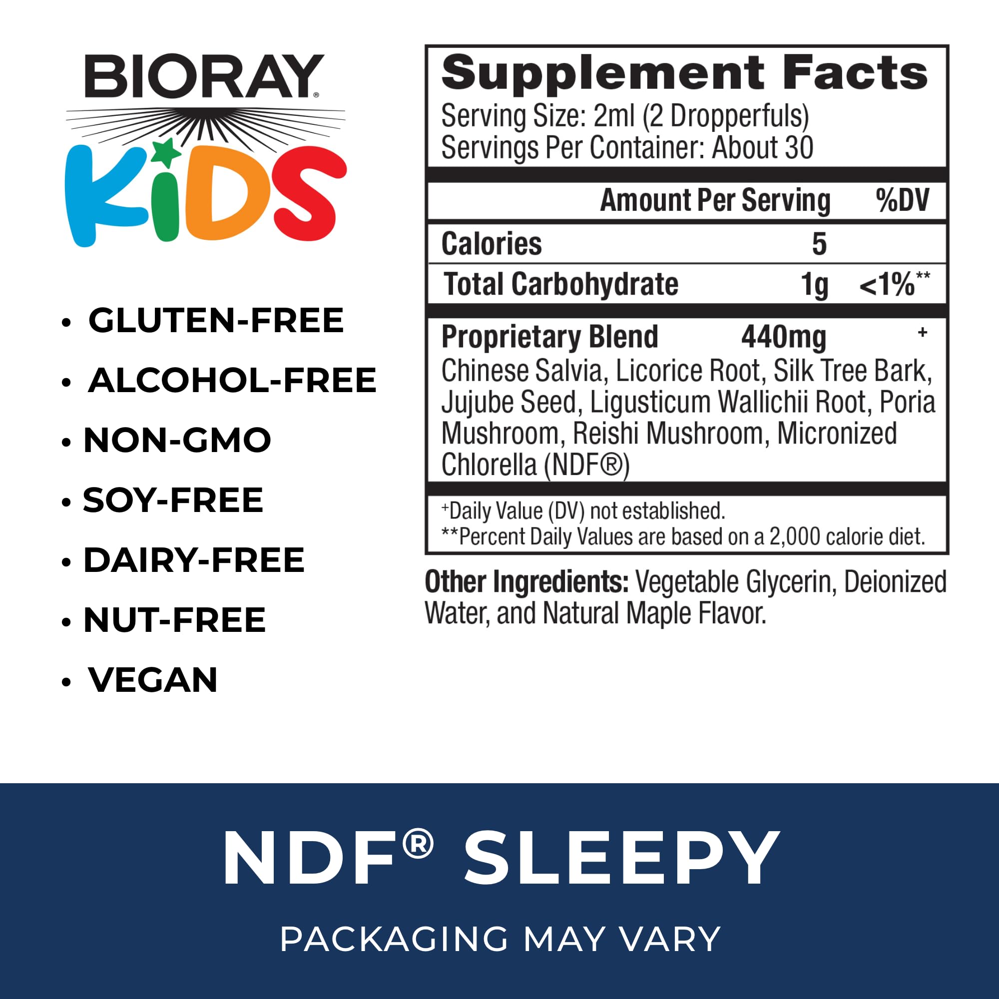 BIORAY Kids NDF Sleepy detalle de la textura líquida y color maple