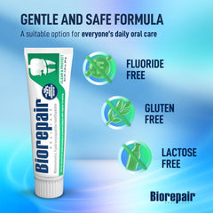 Biorepair ambientación de baño mostrando producto en rutina familiar