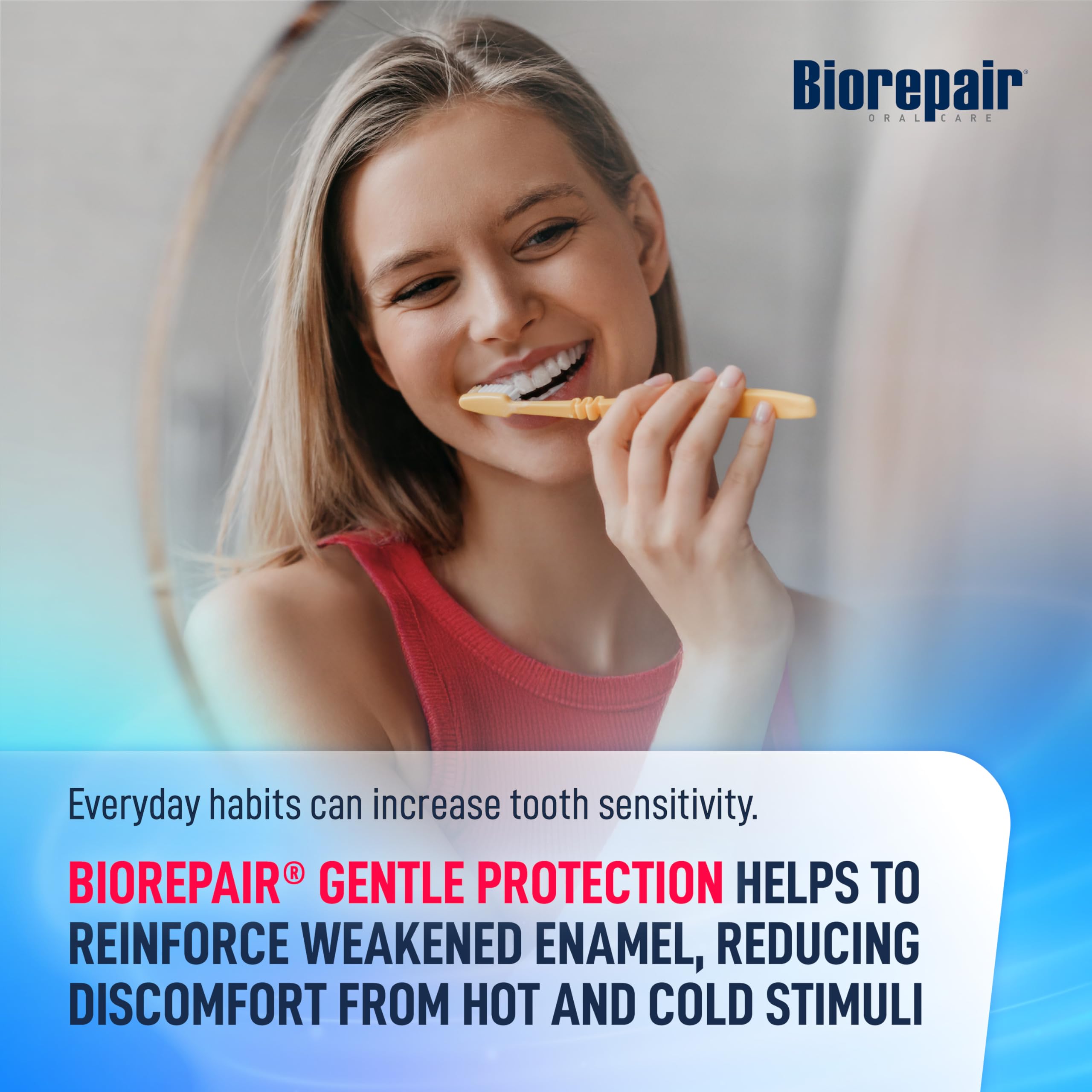 Biorepair pasta dental en uso para limpieza diaria y alivio de sensibilidad