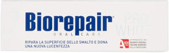 Biorepair Pro White tubo 75 ml en ambiente de baño, práctico para viaje