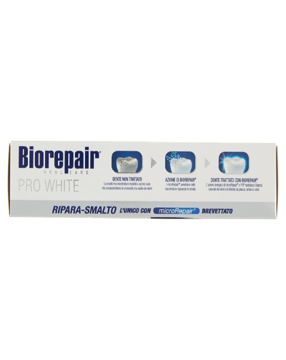 Biorepair Pro White comparación de tamaño en mano, pack de dos práctico