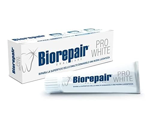 Biorepair Pro White textura cremosa que muestra microRepair y brillo