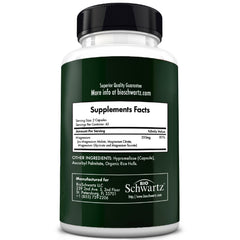 Sello BioSchwartz que indica formulación vegana y sin GMO