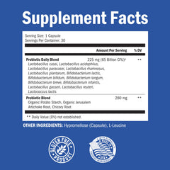 BioSchwartz etiqueta nutricional resaltando CFU y cepas listadas