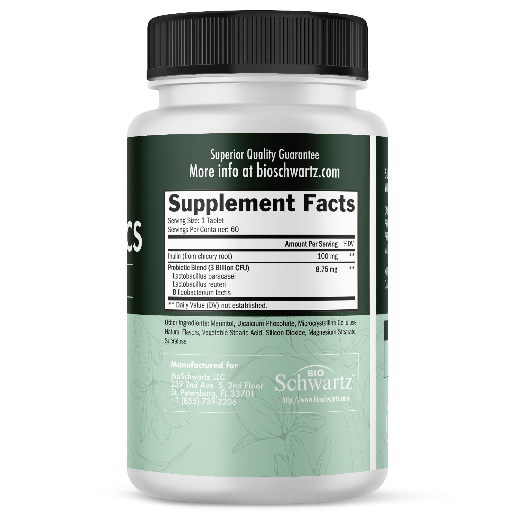 BioSchwartz etiqueta nutricional cerca para transparencia de ingredientes