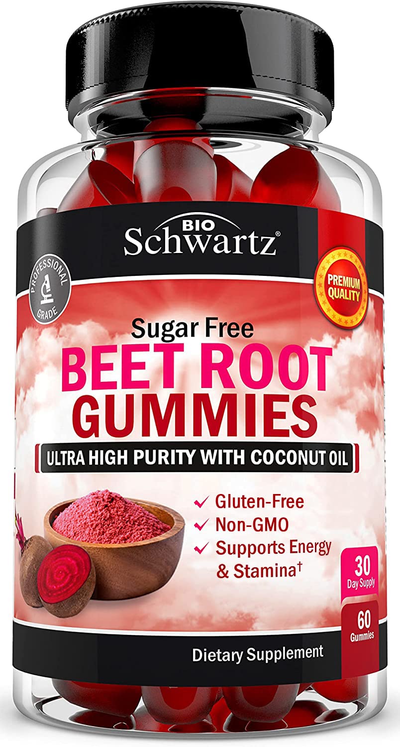BioSchwartz frasco frontal gomitas remolacha sin azúcar, presentación clara y confiable