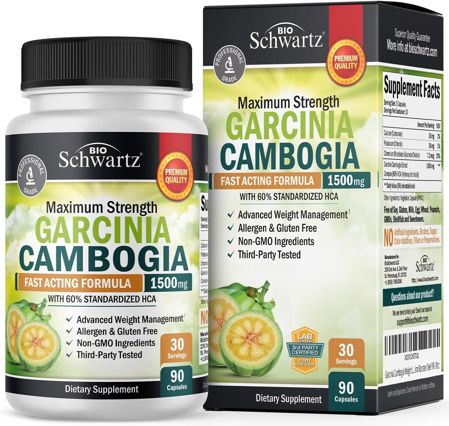 BioSchwartz frasco frontal mostrando la etiqueta y beneficios claros