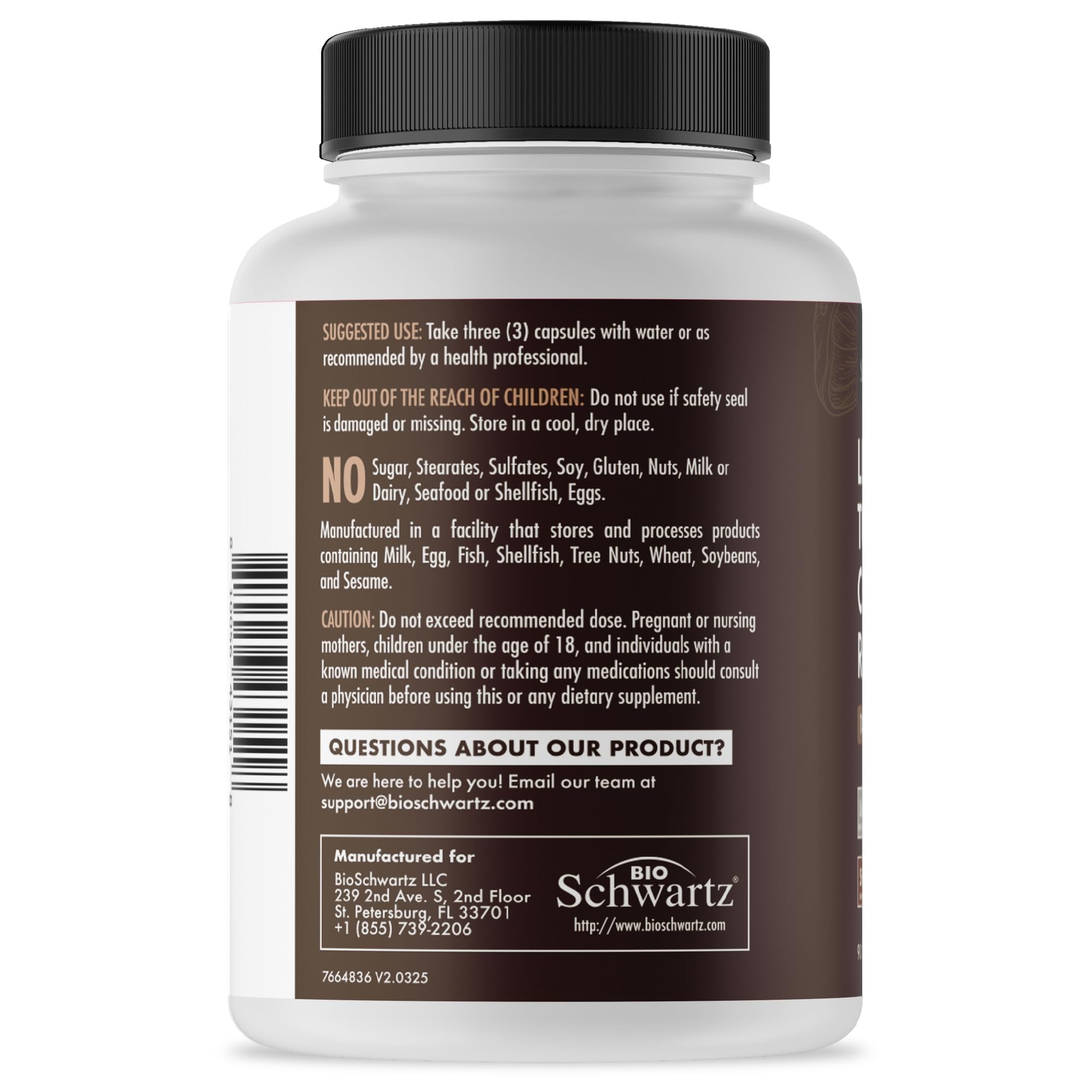 BioSchwartz montaje de hongos clave mostrando ingredientes activos